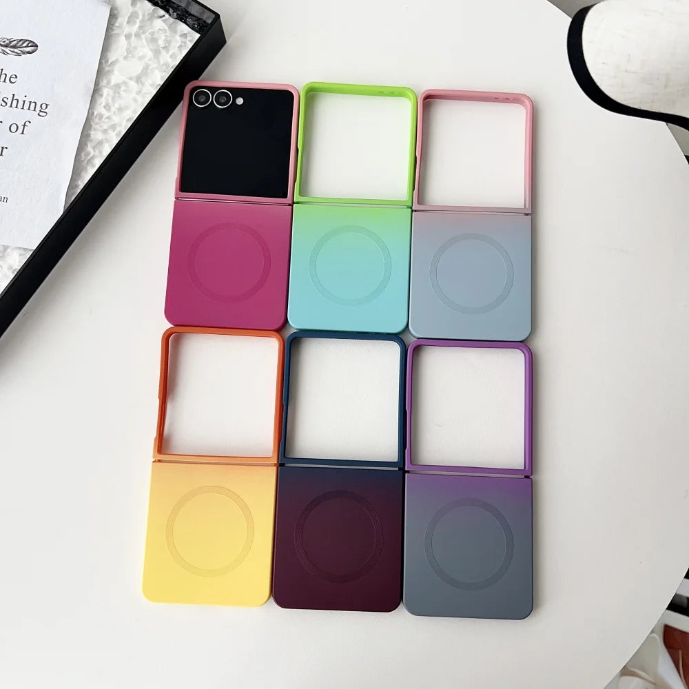 Gradient liquid silicone magnetic shockproof soft case for z flip - product image