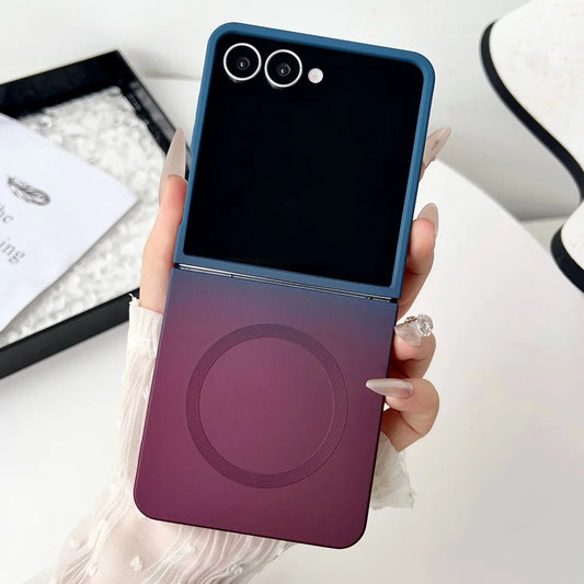 Gradient liquid silicone magnetic shockproof soft case for z flip - product image
