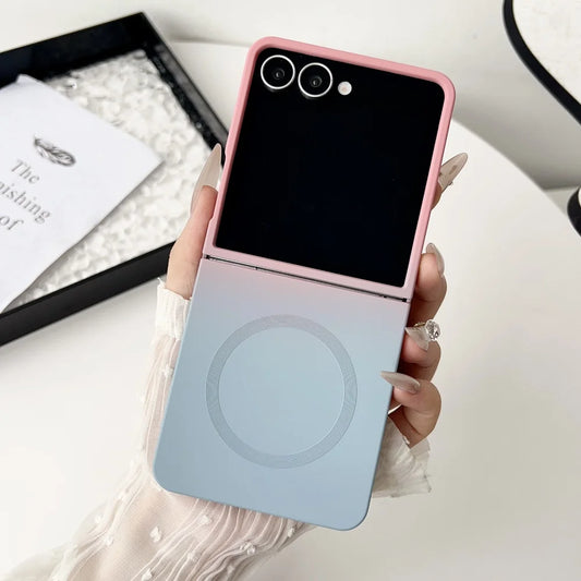 Gradient liquid silicone magnetic shockproof soft case for z flip - product image