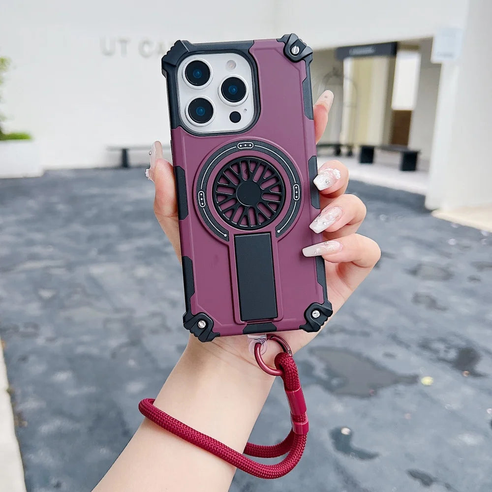 Heavy duty armor magnetic case with strap - product image