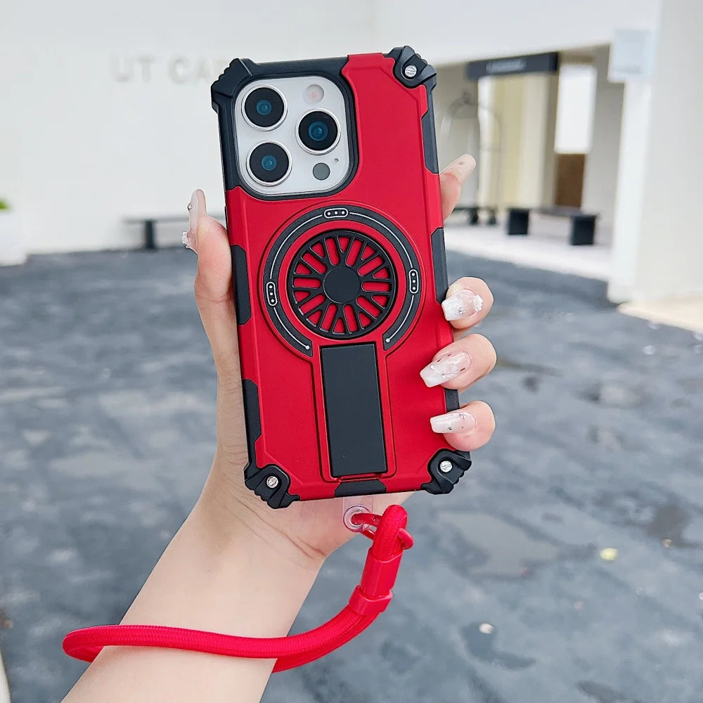 Heavy duty armor magnetic case with strap - product image