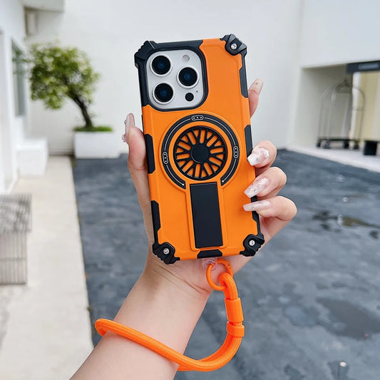 Heavy duty armor magnetic case with strap - product image