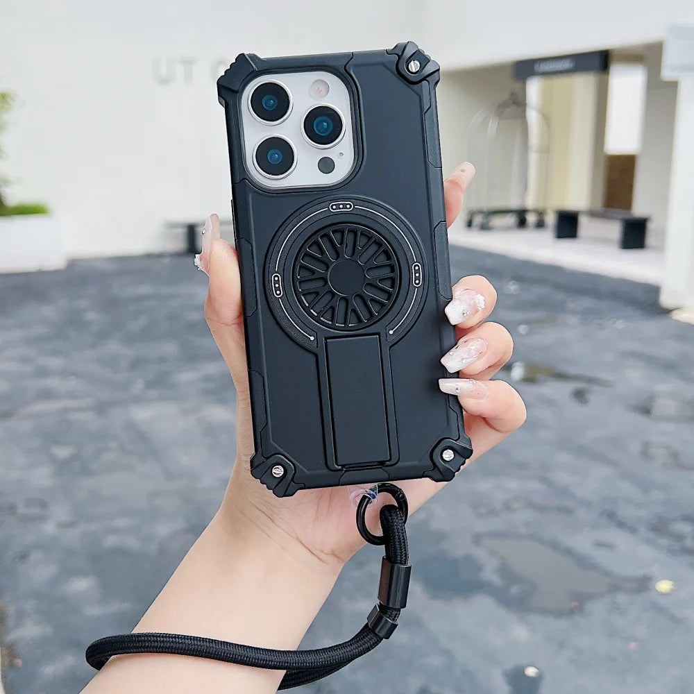 Heavy duty armor magnetic case with strap - product image