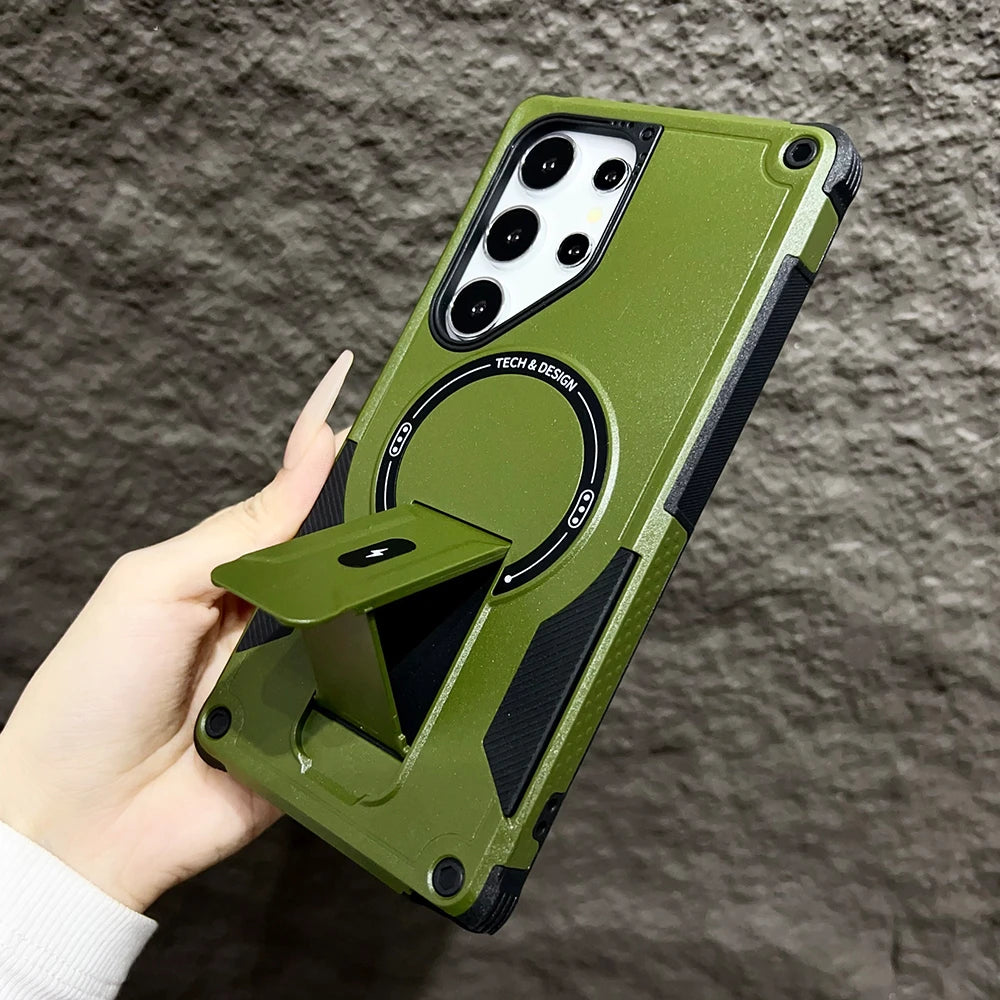 Invisible magnetic bracket stand armor case samsung - product image