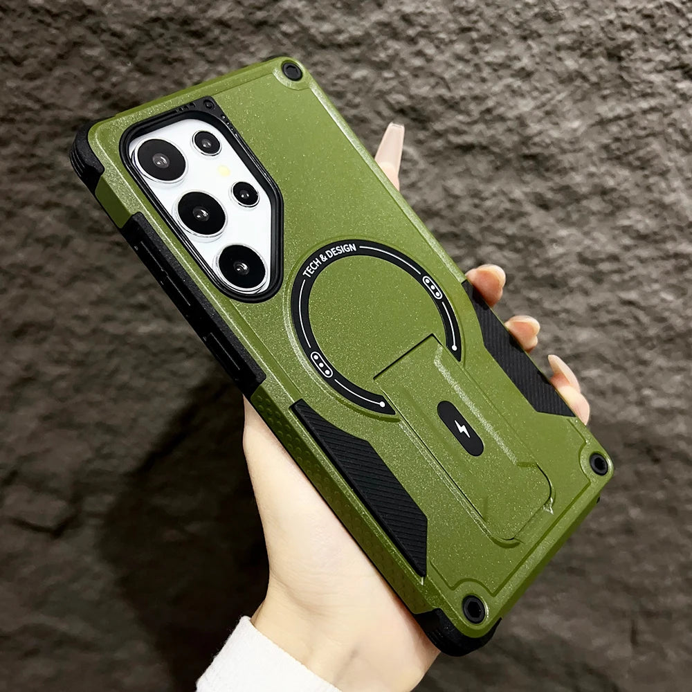 Invisible magnetic bracket stand armor case samsung - product image