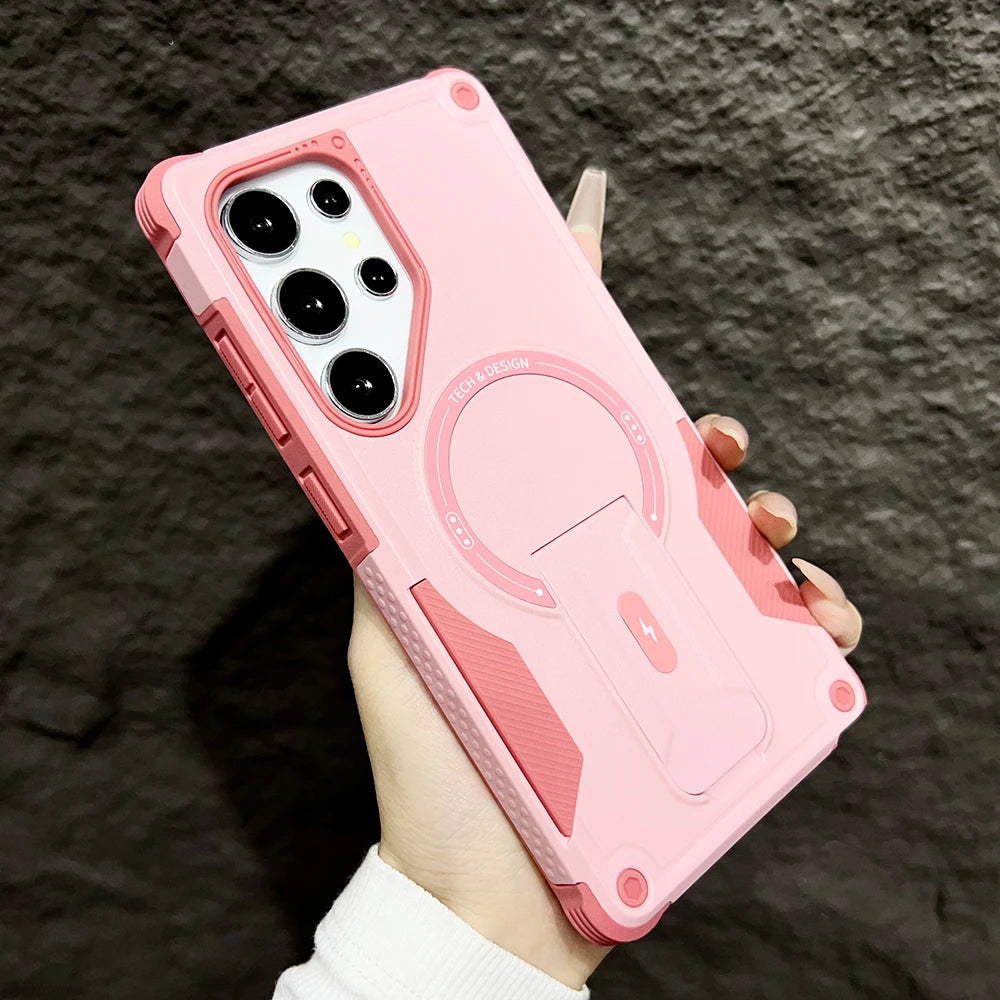 Invisible magnetic bracket stand armor case samsung - product image