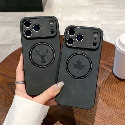 Leather deer pattern shockproof wireless charging case - product image