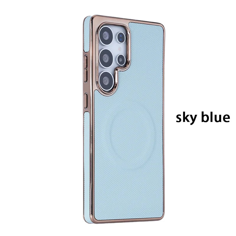 Leather magnetic cooling soft bumper shockproof case samsung - product image