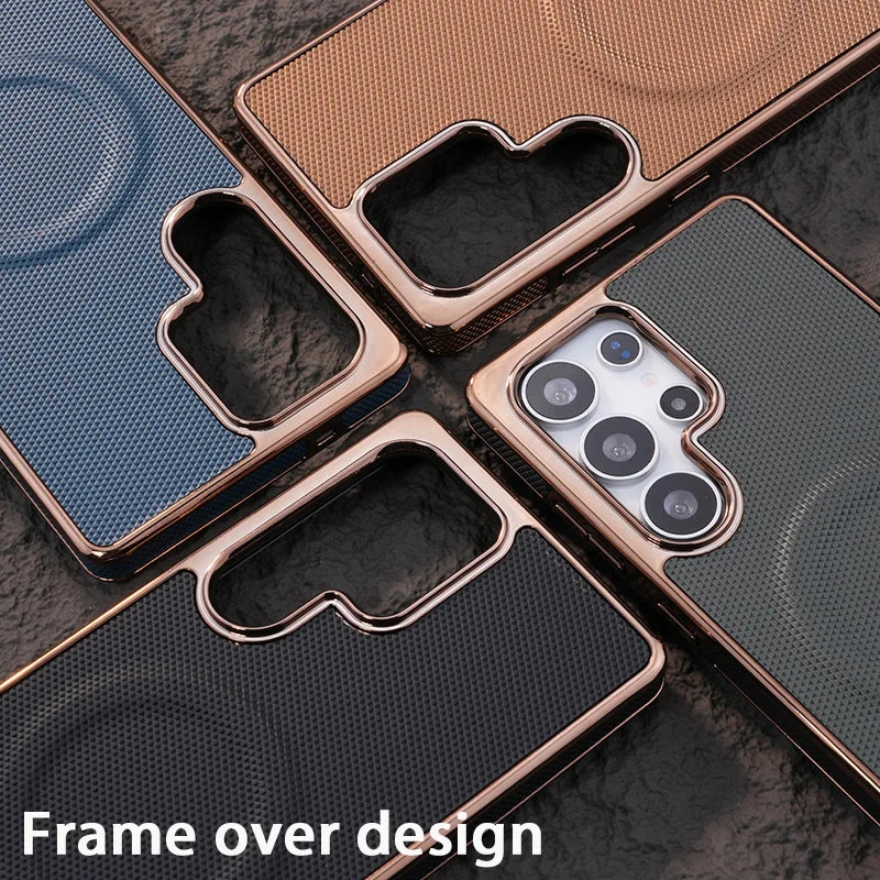 Leather magnetic cooling soft bumper shockproof case samsung - product image