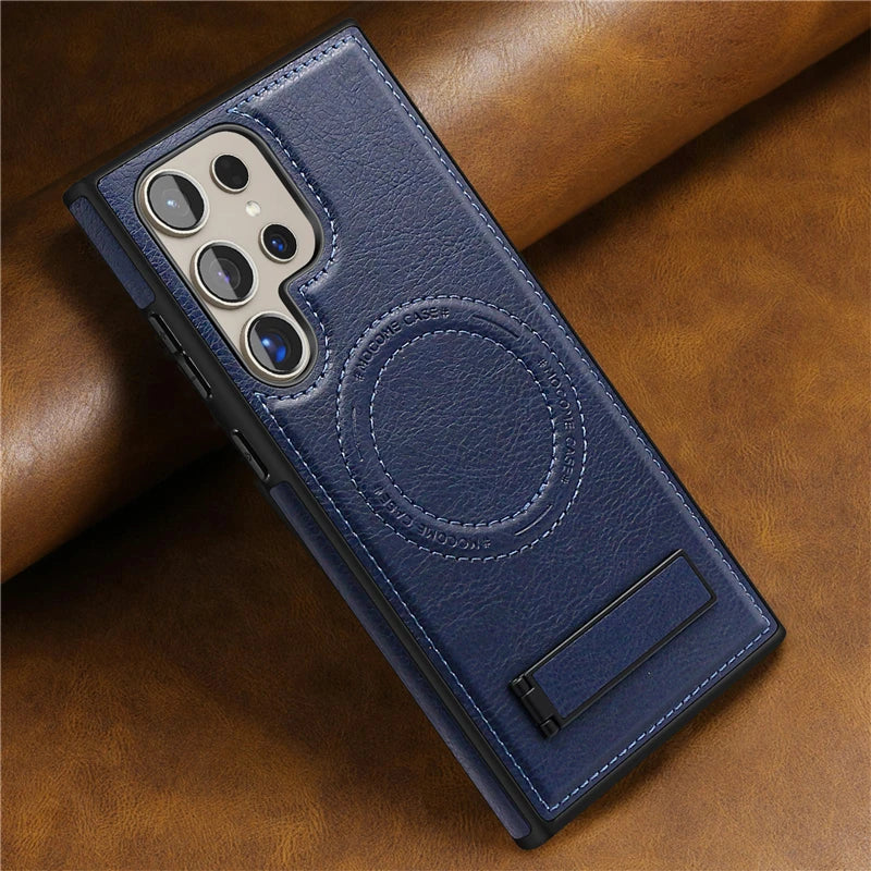 Leather magnetic fold stand holder phone case samsung - product image