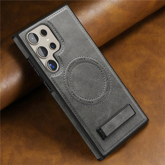 Leather magnetic fold stand holder phone case samsung - product image