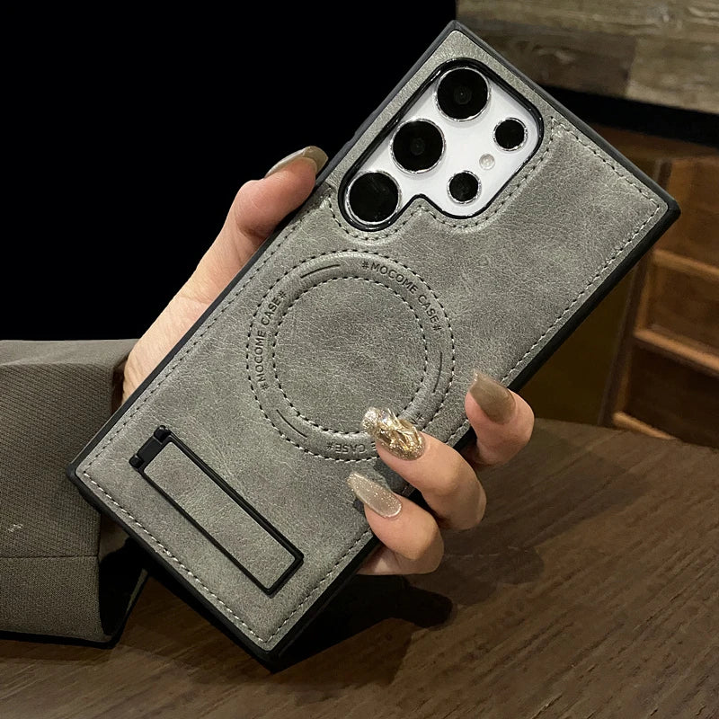 Leather magnetic fold stand holder phone case samsung - product image