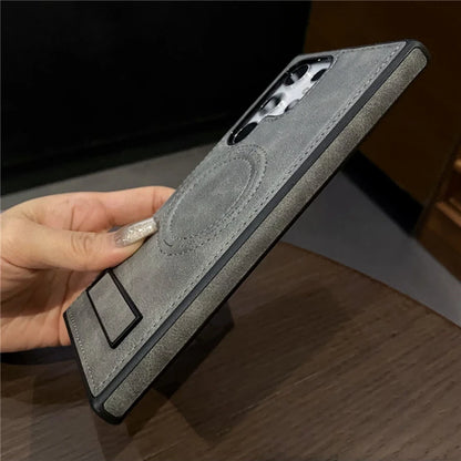 Leather magnetic fold stand holder phone case samsung - product image