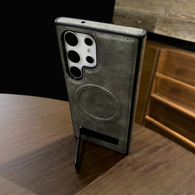 Leather magnetic fold stand holder phone case samsung - product image