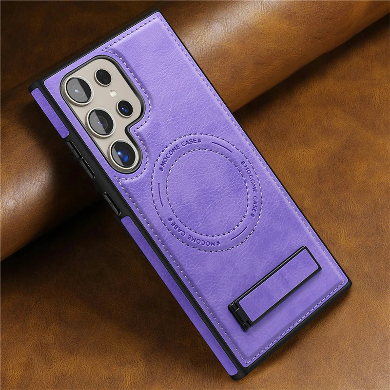Leather magnetic fold stand holder phone case samsung - product image