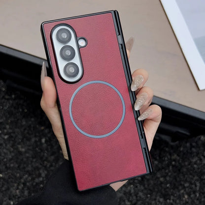 Leather magnetic hinge wireless charge soft silicone bumper - product image