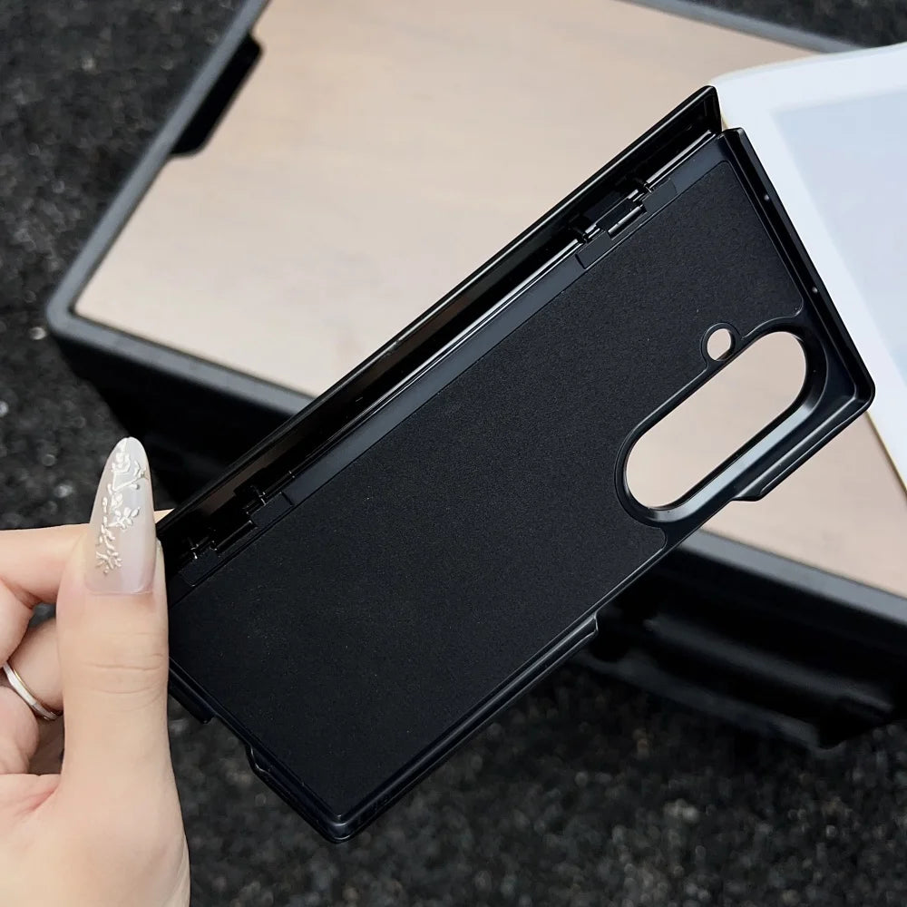 Leather magnetic hinge wireless charge soft silicone bumper - product image