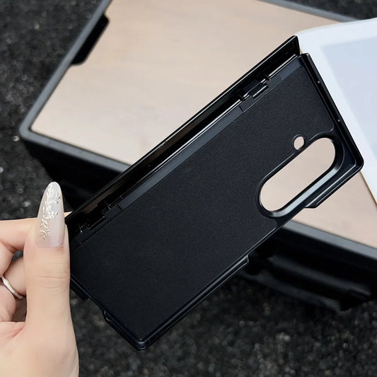 Leather magnetic hinge wireless charge soft silicone bumper - product image