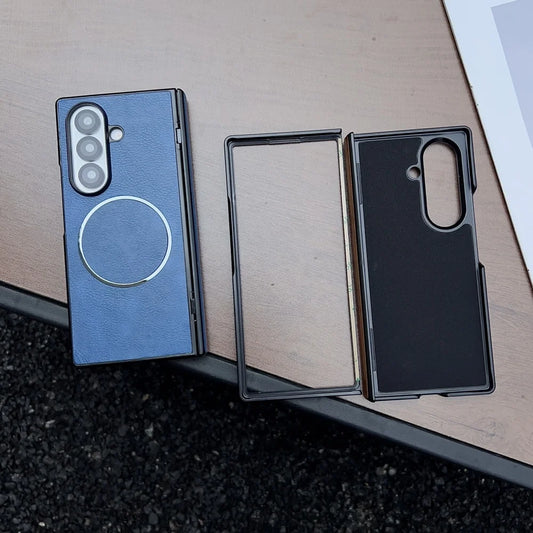 Leather magnetic hinge wireless charge soft silicone bumper - product image