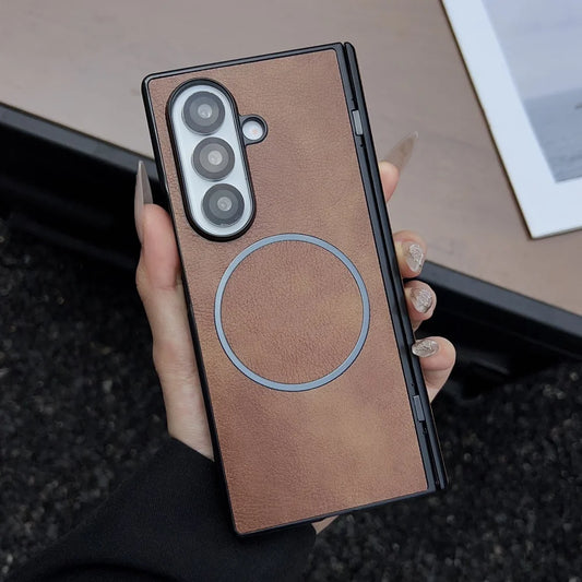 Leather magnetic hinge wireless charge soft silicone bumper - product image