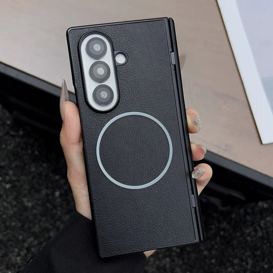 Leather magnetic hinge wireless charge soft silicone bumper - product image