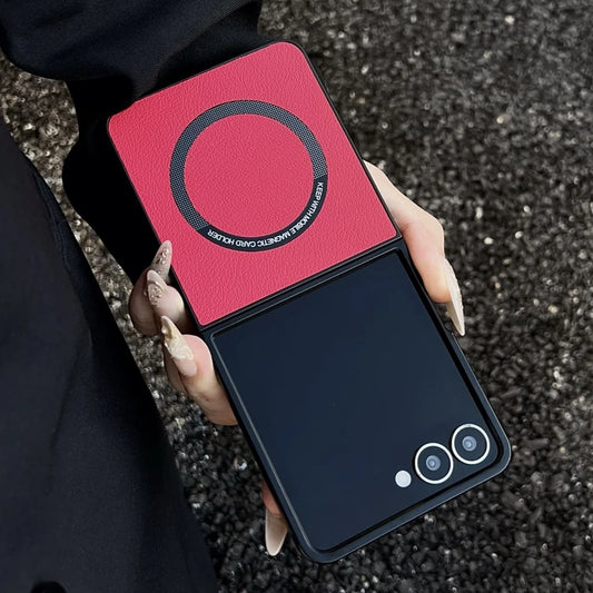 Leather magnetic matte soft phone case samsung z flip - product image