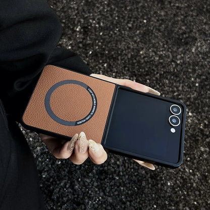 Leather magnetic matte soft phone case samsung z flip - product image