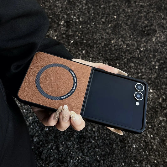 Leather magnetic matte soft phone case samsung z flip - product image