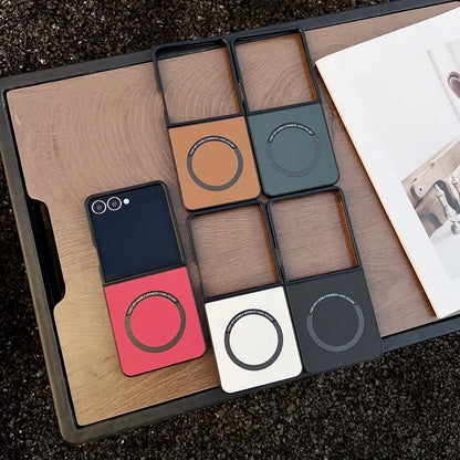 Leather magnetic matte soft phone case samsung z flip - product image