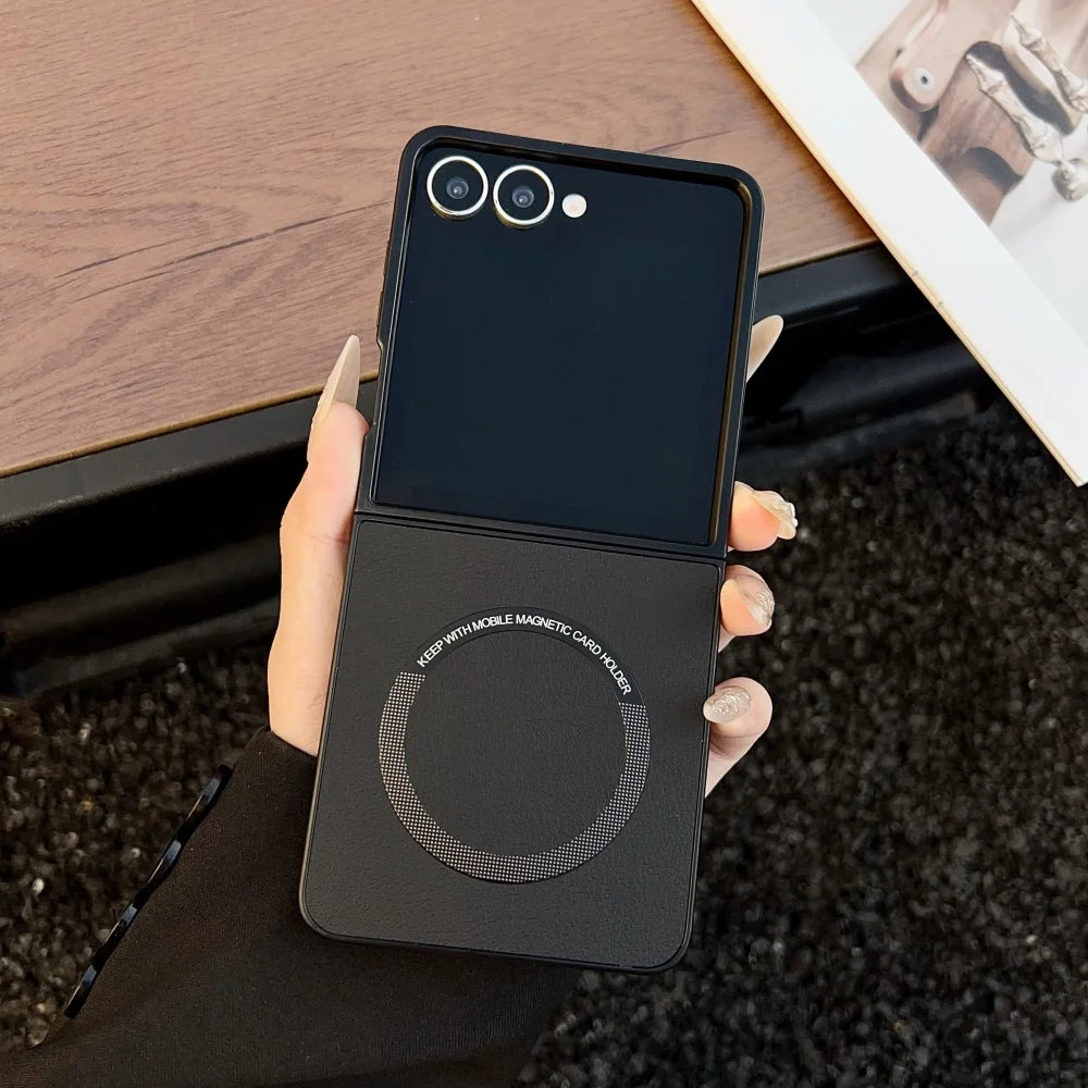 Leather magnetic matte soft phone case samsung z flip - product image