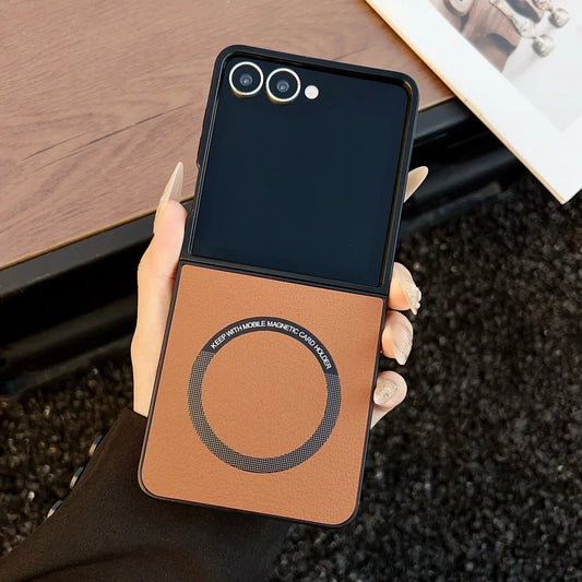 Leather magnetic matte soft phone case samsung z flip - product image