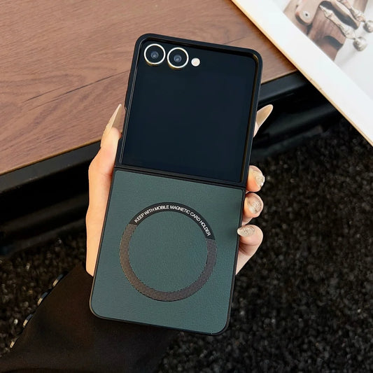 Leather magnetic matte soft phone case samsung z flip - product image