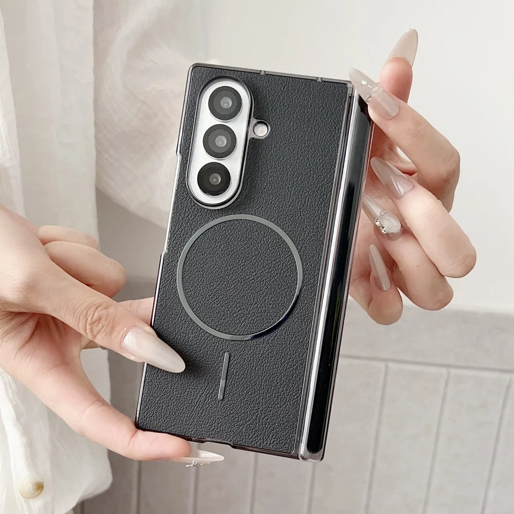 Leather magnetic shockproof protective case samsung z fold - product image