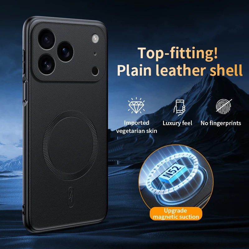 Leather magnetic soft full lens protection case - product image