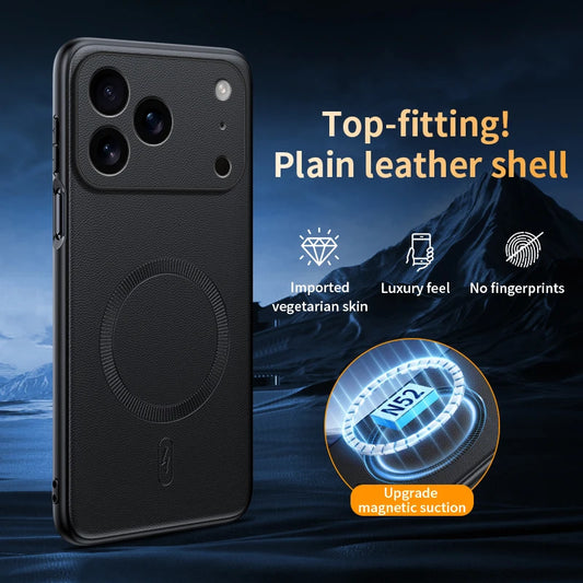 Leather magnetic soft full lens protection case - product image