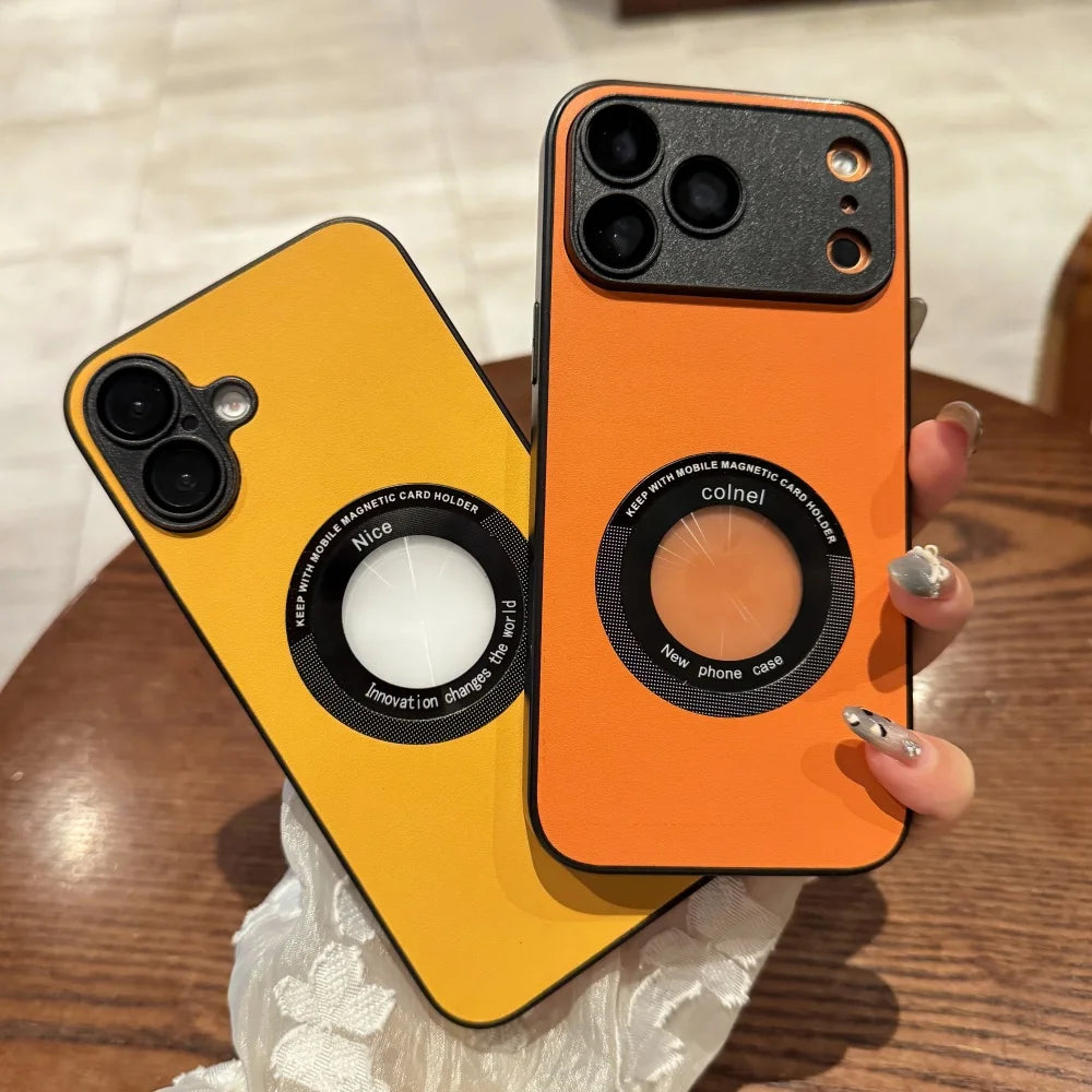 Leather magnetic soft silicone bumper shockproof case magsafe - product image