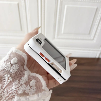 Leather magnetic wireless charging protective case samsung flip - product image