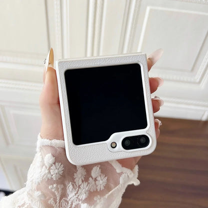 Leather magnetic wireless charging protective case samsung flip - product image