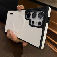 Leather Magnetic Wireless Charging Shockproof Soft Bumper Case Samsung