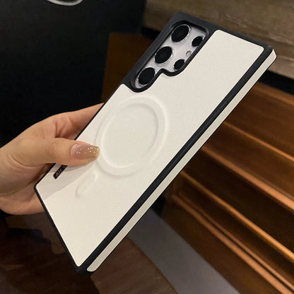 Leather magnetic wireless charging shockproof soft bumper case samsung - product image