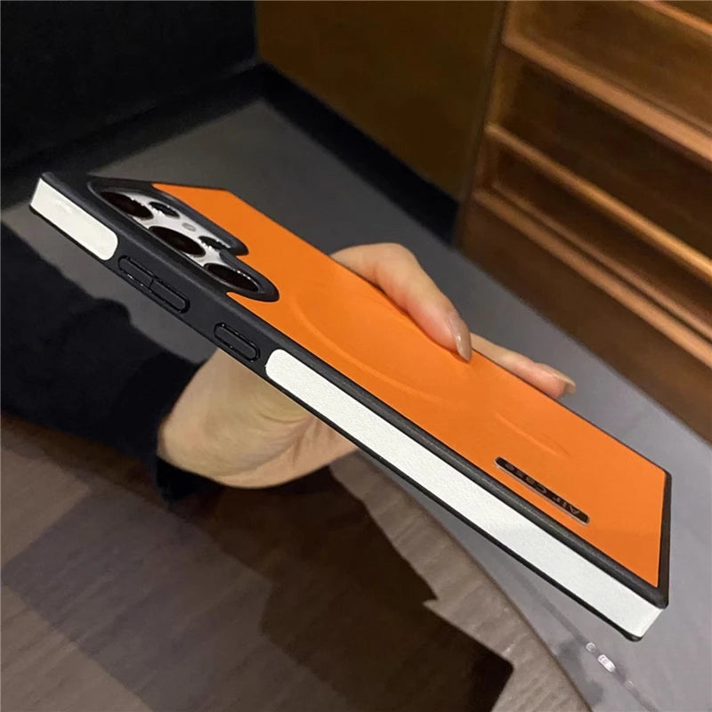 Leather magnetic wireless charging shockproof soft bumper case samsung - product image