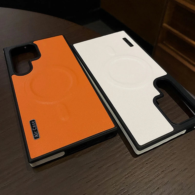 Leather magnetic wireless charging shockproof soft bumper case samsung - product image