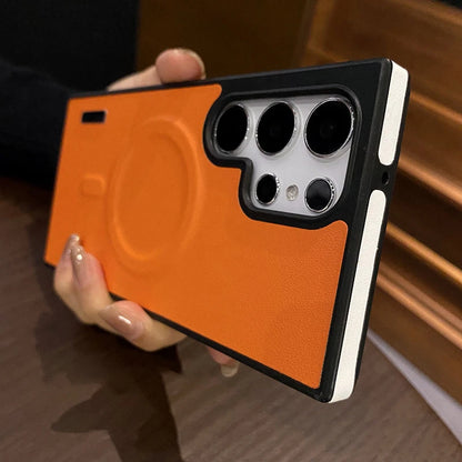 Leather magnetic wireless charging shockproof soft bumper case samsung - product image