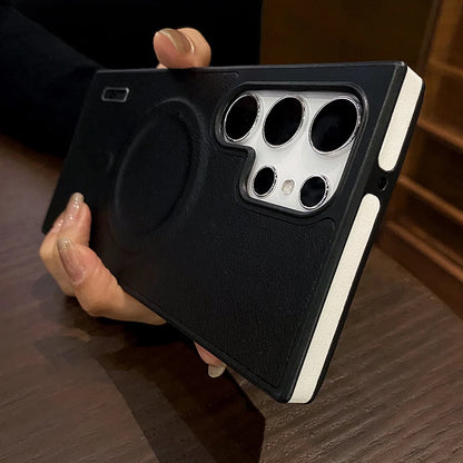 Leather magnetic wireless charging shockproof soft bumper case samsung - product image