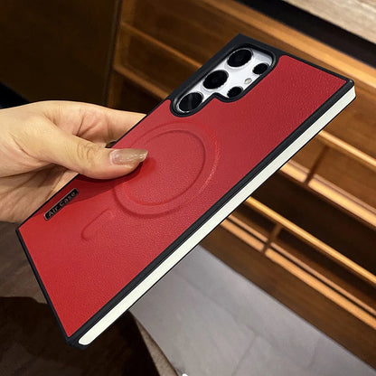 Leather magnetic wireless charging shockproof soft bumper case samsung - product image