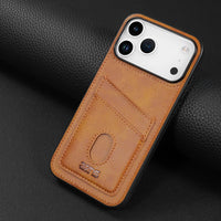 Leather Slot Card Holder Soft Silicone Case