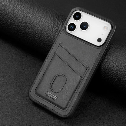 Leather slot card holder soft silicone case - product image