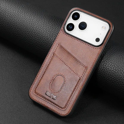 Leather slot card holder soft silicone case - product image