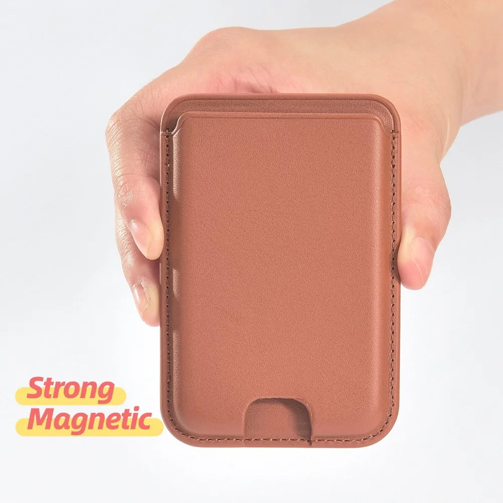 Leather wallet magnetic card holder case - product image