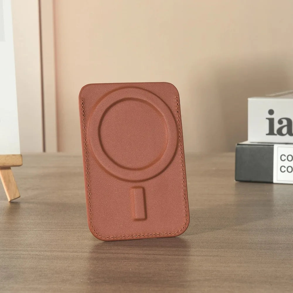 Leather wallet magnetic card holder case - product image